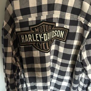 Harley long sleeve button down!!!! Heavy duty, flannel